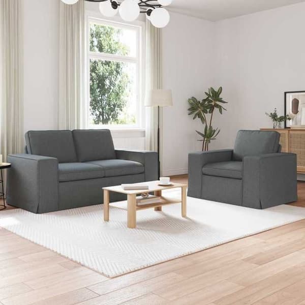 Maison Exclusive - Sæt af 2 sofaer Mørkegrå stof