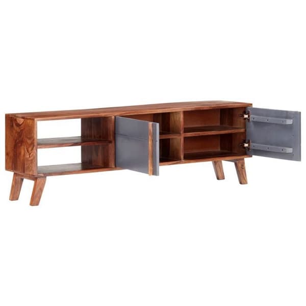 Maison Exclusive - TV-møbel grå 140x30x45 cm solid træ Grå