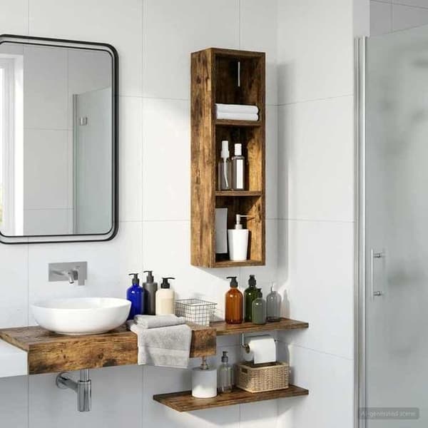 Maison Exclusive - Vægskab til badeværelse Røget Eg 20 x 14 x 70 cm