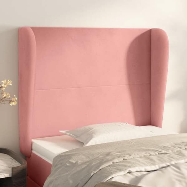 Maison Exclusive - Päätylevy korvilla Vaaleanpunainen 103x23x118/128 cm Sametti