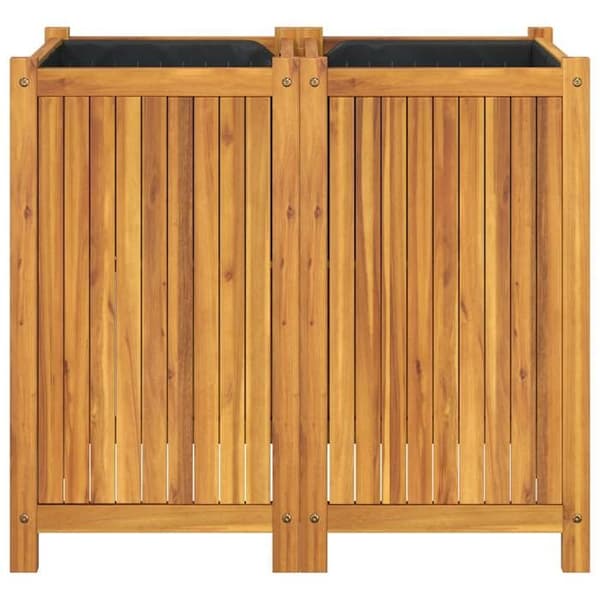 Maison Exclusive - Blomlåda med foder 84x42x75 cm massiv akaciaträ