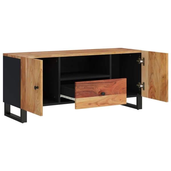 Maison Exclusive - TV-möbel 105x33,5x46 cm av solid akaciaträ och ingenjörsträ