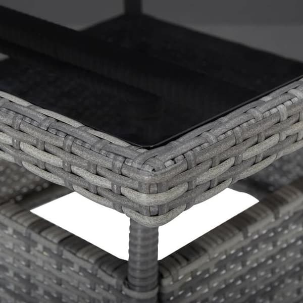 Maison Exclusive - Utomhus matbord Grå flätad resin och glas