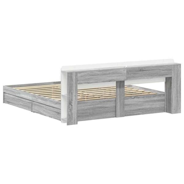 Maison Exclusive - Sängram med förvaring Sonoma grå 200 x 200 cm