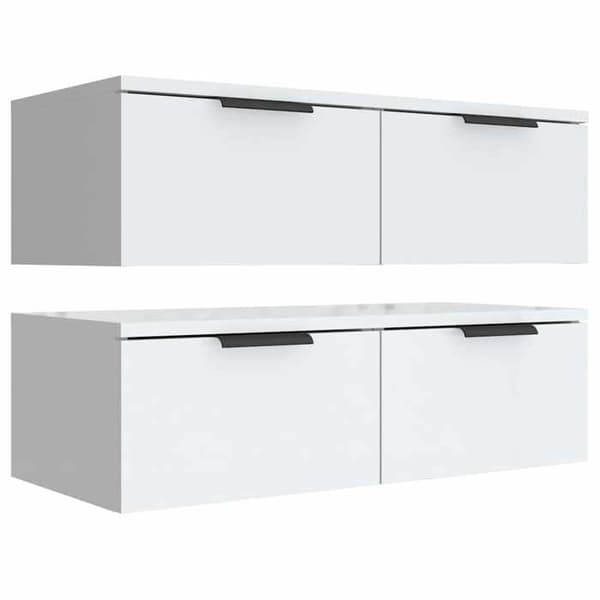 Maison Exclusive - Väggskåp 2 st vit 68x30x20 cm Ingenjörsträ Vit