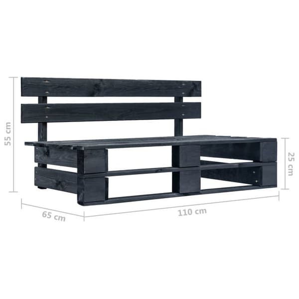 Maison Exclusive - Central sofa have til haven Sort Imprægneret fyrretræ