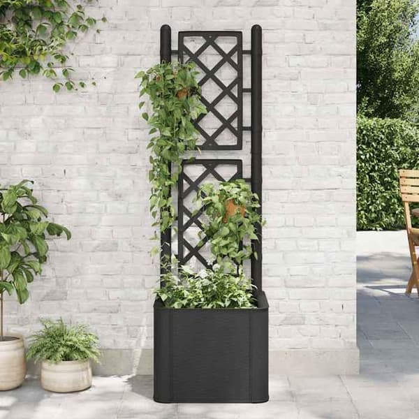 Maison Exclusive - Hævet havebed med trellis vandingssystem Anthracite