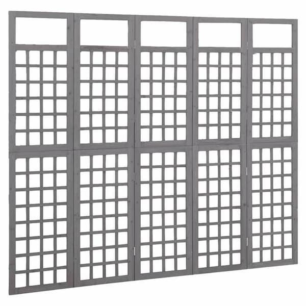 Maison Exclusive - Avskiljande vägg med 5 paneler/ram av massivt granträ
