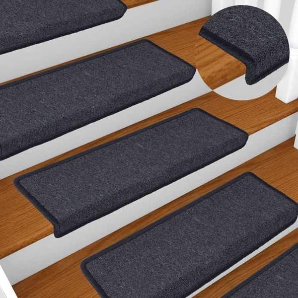 Maison Exclusive - Trappe tæppe 15 stykker 65 x 21 x 4 cm Mørkegrå og blå Rektangulær kant