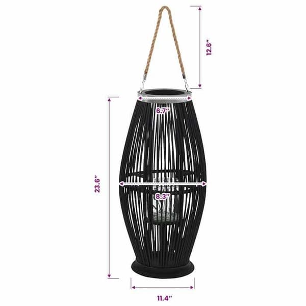Maison Exclusive - Musta bambu 60 cm riippuva kynttilänjalka Svart