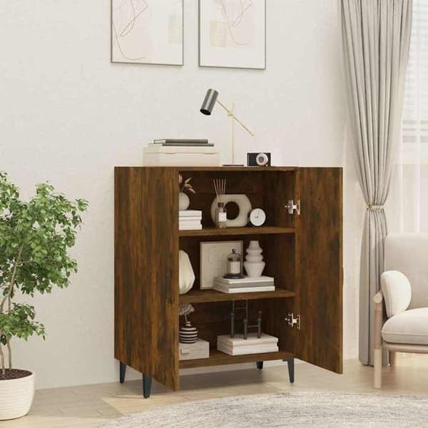 Maison Exclusive - Buffé Ek rökt 70x34x90 cm Ingenjörsträ
