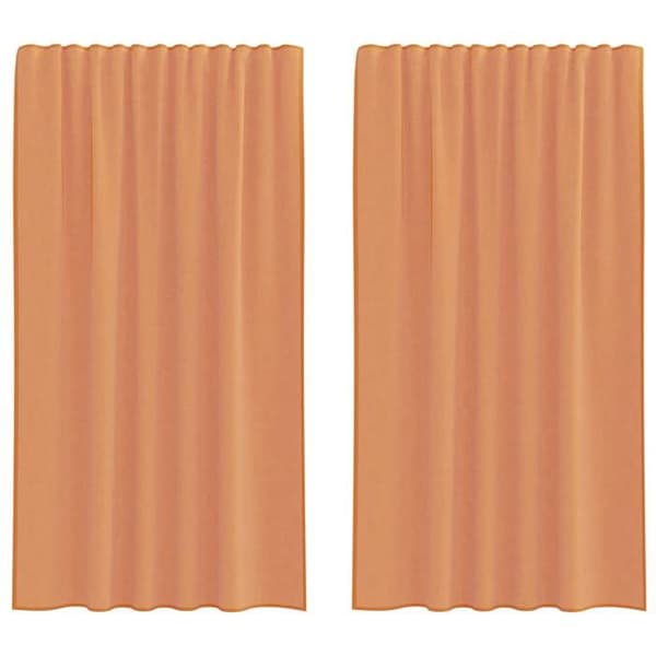 Maison Exclusive - Gardiner i voile med ögla 2 st terrakottafärg