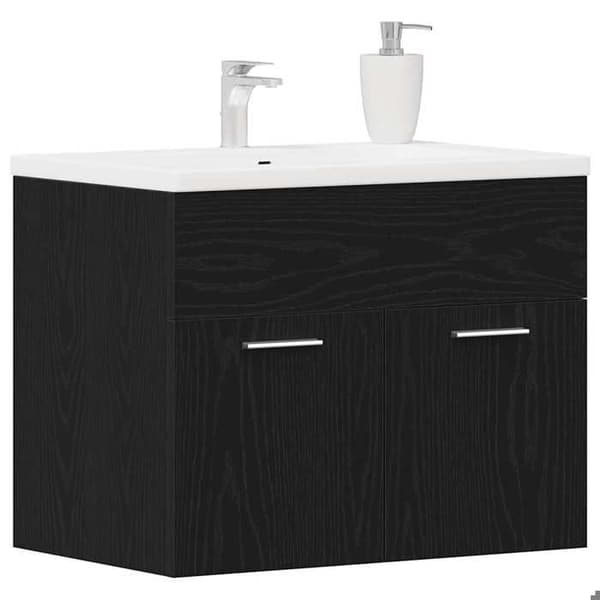 Maison Exclusive - Badeværelses underskabs møbel i sort eg 60 x 38,5 x 46 cm ingeniørtræ