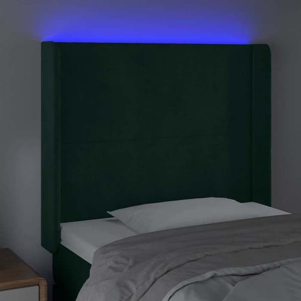 Maison Exclusive - LED-pääty vihreä 93x16x118/128 cm sametti Mörkgrön