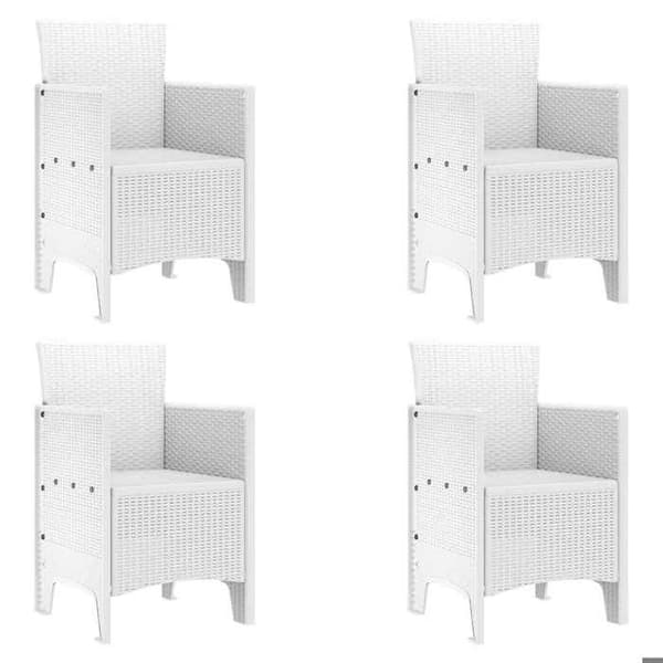 Maison Exclusive - Puutarhatuoli 4 kpl Valkoinen Polypropeeni