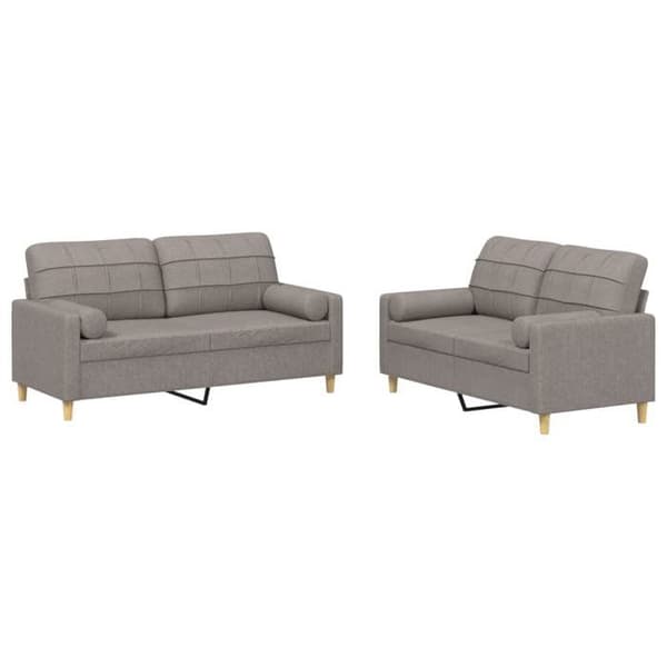 Maison Exclusive - Sæt af 2 sofaer med taupe stofpuder