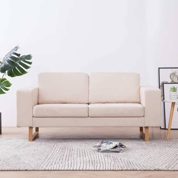 Maison Exclusive - 2-personers Sofa i Creme Stof Grädde