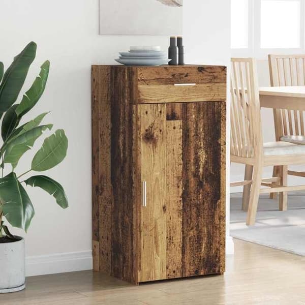 Buffet - EKSKLUSIVT HUS - 45×42,5×93 cm - Ingeniørtræ - Brun - Døre og skuffer