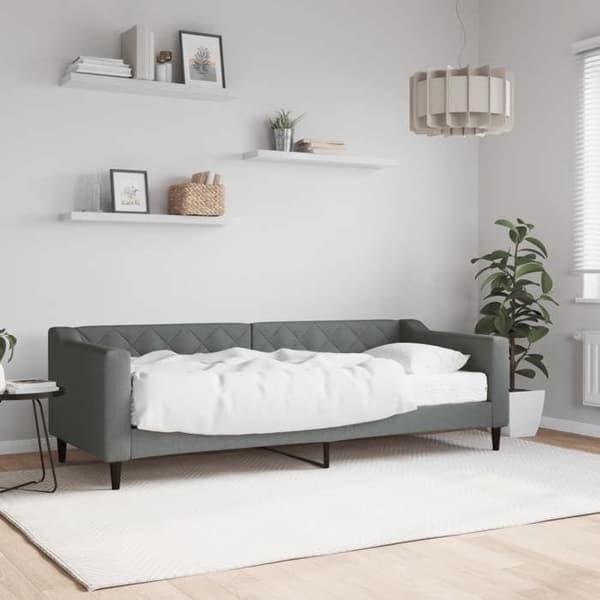 Maison Exclusive - Dagbädd med mörkgrå madrass 80x200 cm tyg Mörkgrå