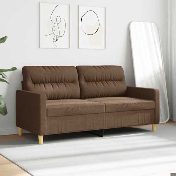 Maison Exclusive - Soffa 2-sits Brun 140 cm Tyg