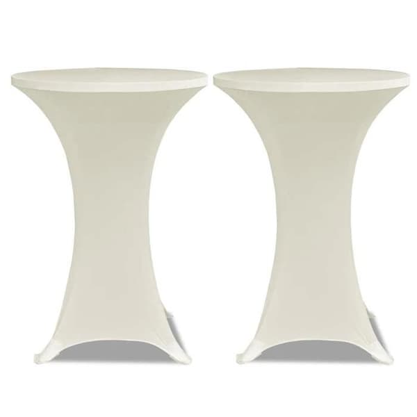 Maison Exclusive - Elastiske bordbetræk Ø 80 cm Creme 4 stk.