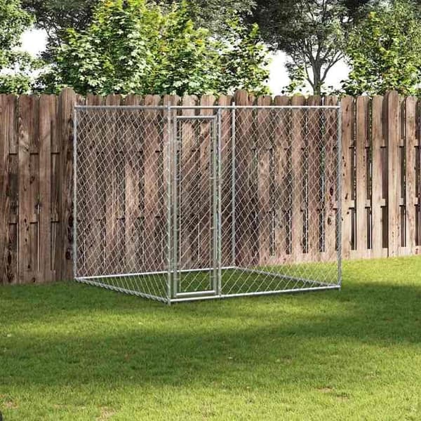 Udhus - Eksklusivt Hus - 193x193x185 cm - Galvaniseret Stål - Grå
