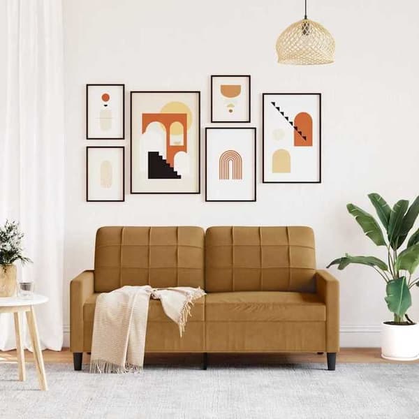 Maison Exclusive - Soffa 2-sits Brun 140 cm Sammet