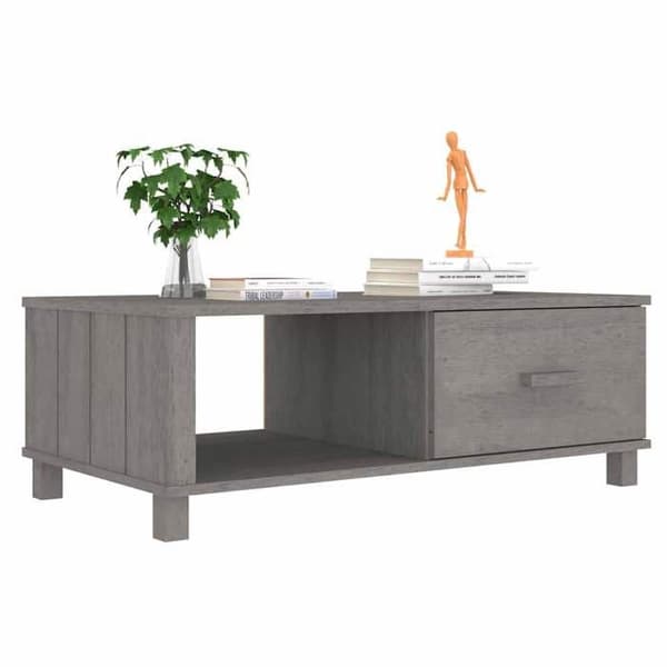 Maison Exclusive - Alustatabletti HAMAR Vaaleanharmaa 100x55x35 cm Massiivipuuta