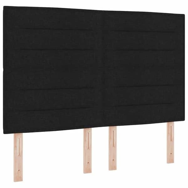 Maison Exclusive - Sengestel med hovedgærde Sort 160 x 200 cm stof