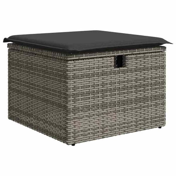 Maison Exclusive - Trädgårdsmöbler med kuddar 7 delar grå flätad resin