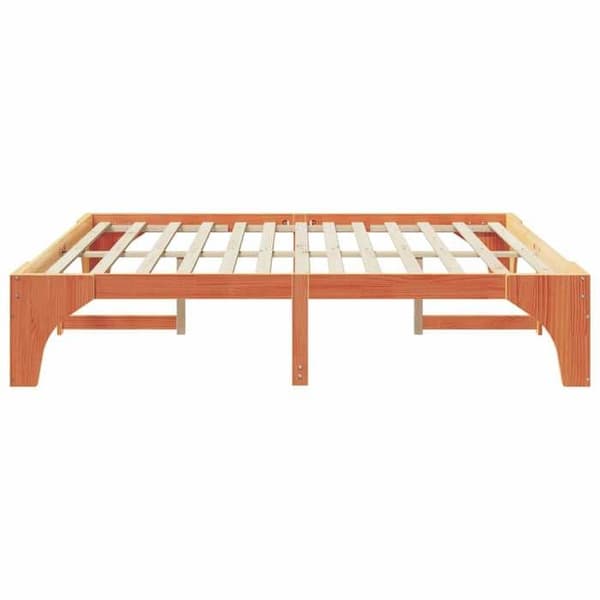 Maison Exclusive - Sängram Brun 200 x 200 cm Massivt trä