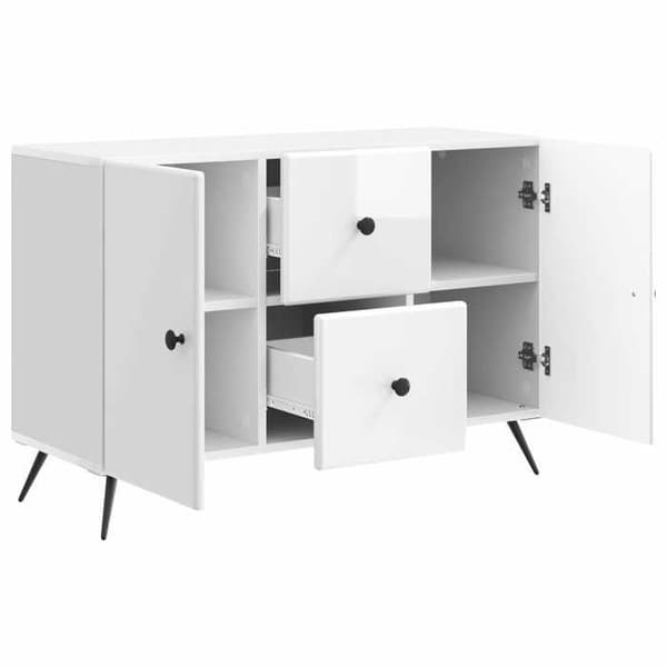 Maison Exclusive - Buffé Vit glänsande 89 x 34,5 x 60 cm Ingenjörsträ