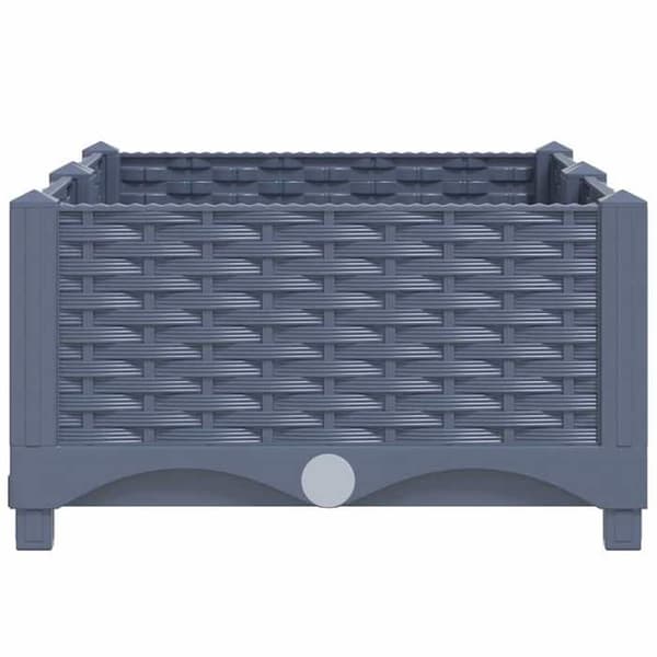 Höjd planteringslåda - EXKLUSIV HEM - 80x40x23 cm - Polypropen - Grå - Robust utomhus