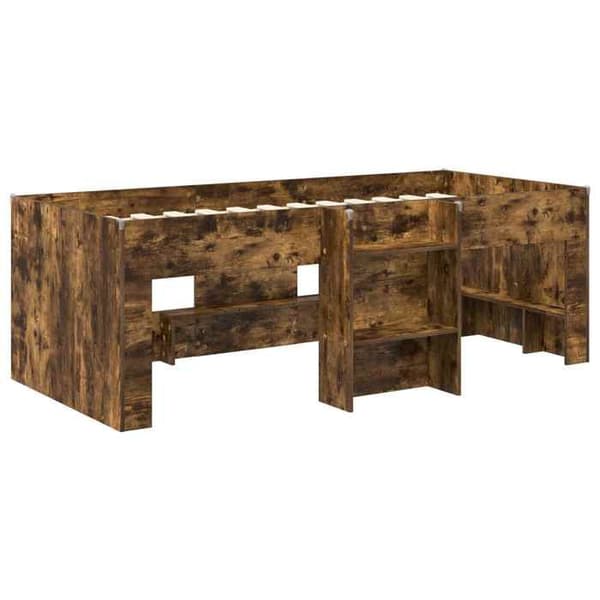 Maison Exclusive - Hög Sängram för Barn Rökt Ek 90 x 200 cm