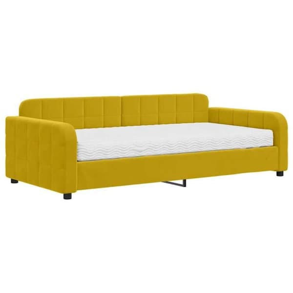 Maison Exclusive - Dagbädd med gul madrass 100x200 cm sammet Gul