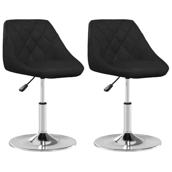 Maison Exclusive - Matstolar set om 2 svart konstläder