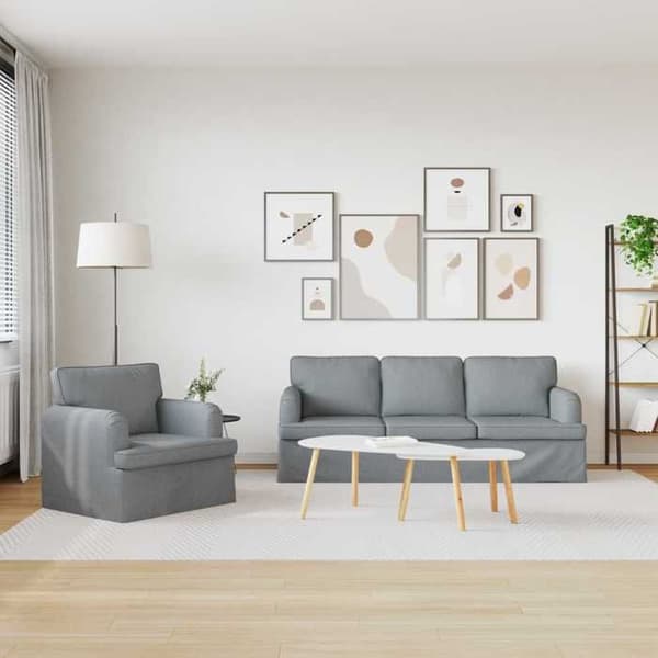 Maison Exclusive - 2-delars soffset i ljusgrått tyg