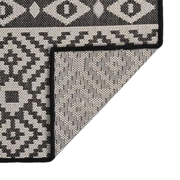 Maison Exclusive - Udendørs fladvævet tæppe 140x200 cm Sorte striber Svart