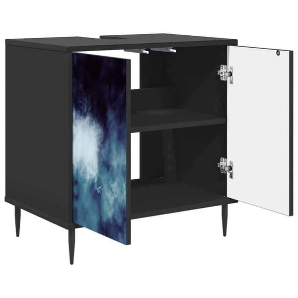 Maison Exclusive - Badeværelsesskab RAALTE Sort eg 60 x 40 x 61 cm