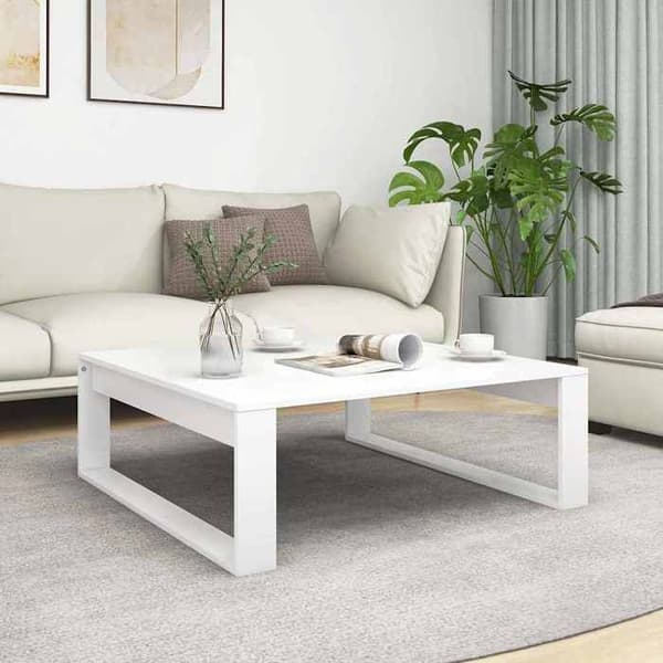 Maison Exclusive - Låg bord Vit 100x100x35 cm Ingenjörsträ