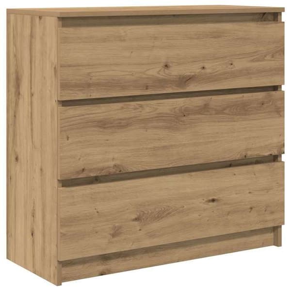Maison Exclusive - Buffé i ek, hantverk 80x35x76 cm, ingenjörsträ.