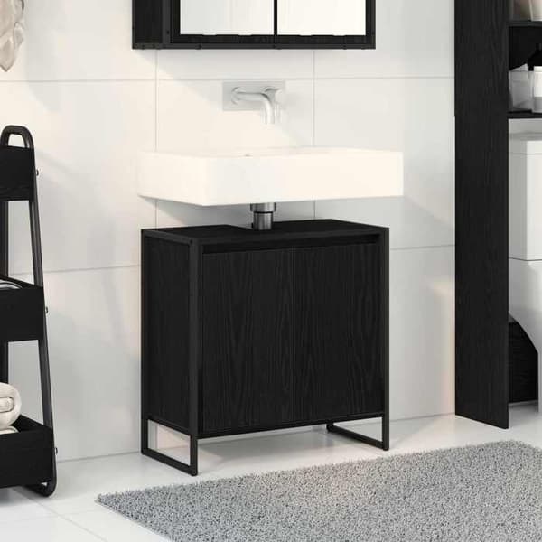 Maison Exclusive - Badeværelsesskab Sort eg 60 x 30 x 60 cm