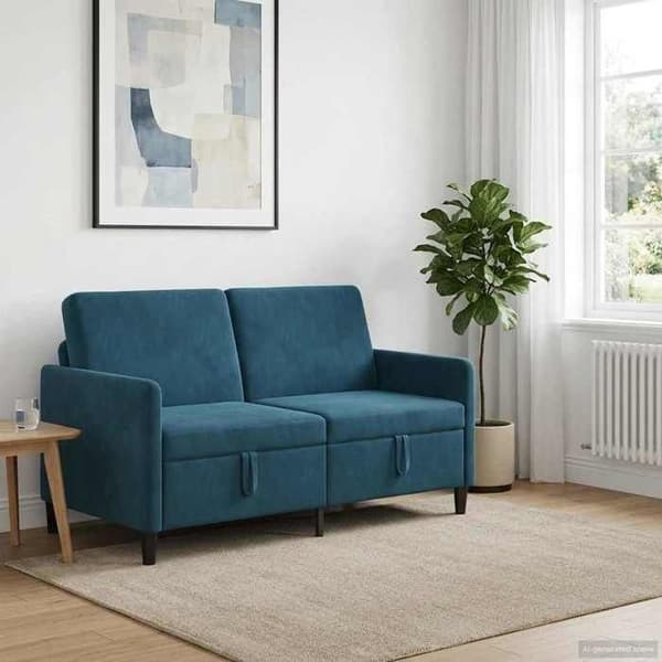 Maison Exclusive - Sohva säilytyksellä Sininen 152 x 78 x 87 cm Polyesteri
