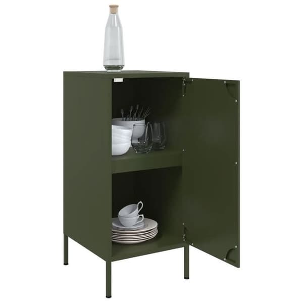 Maison Exclusive - Bufféer 2 st olivgrön 36x39x79 cm stål
