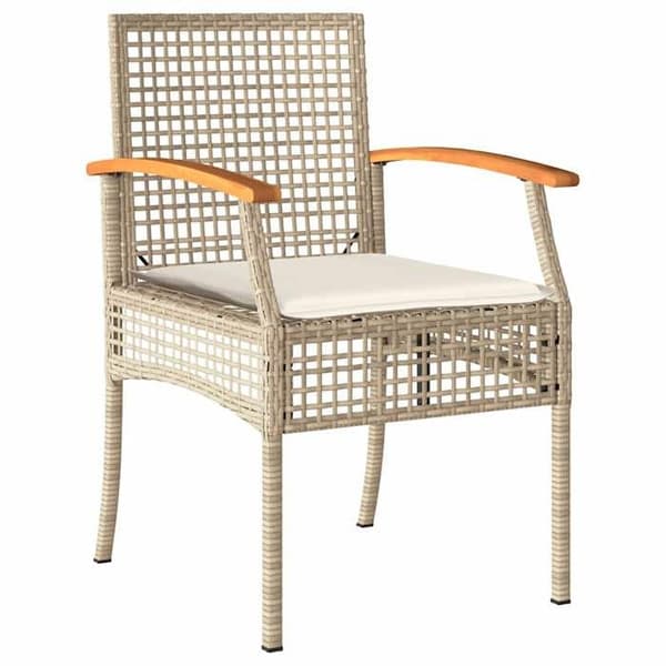 Maison Exclusive - Puutarhakalusteryhmä tyynyillä 5 kpl Beige polyrottinki