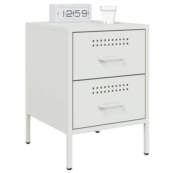 Maison Exclusive - Natborde 2 stk hvid 36x39x50,5 cm stål Vit