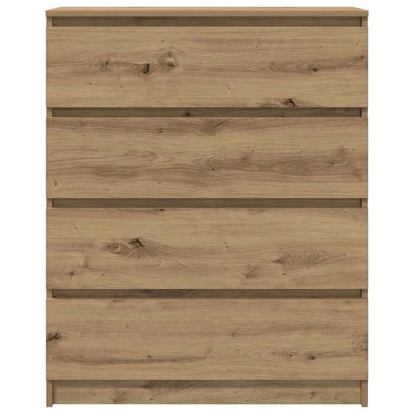 Maison Exclusive - Buffet i egetræ, håndlavet 80x35x99 cm, ingeniørtræ Ek