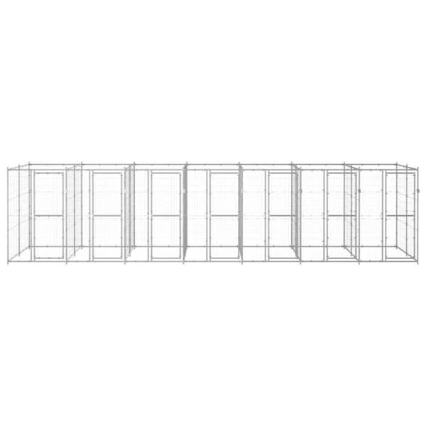 Udhus - Eksklusivt hus - Galvaniseret stål - 16,94 m² (770×220×180 cm) - 2 låsbare døre silver-