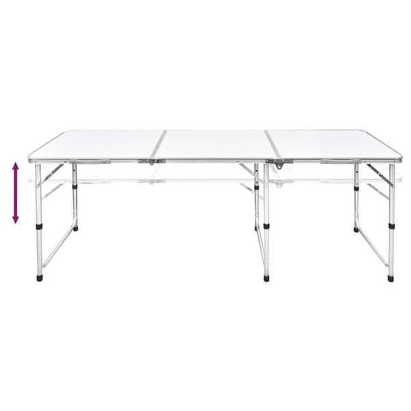 Maison Exclusive - Sammenklappeligt campingbord og 6 taburetter 180x60 cm
