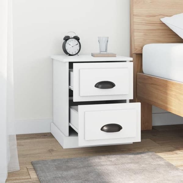 Maison Exclusive - Sängbord vit 39x39x47,5 cm ingenjörsträ Vit